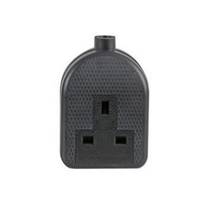 13A Black Single Rubber Socket