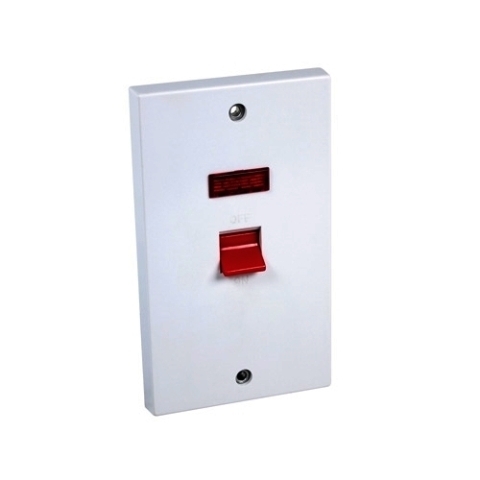 Axiom 45A DP Switch & Neon (2 Gang Plate)