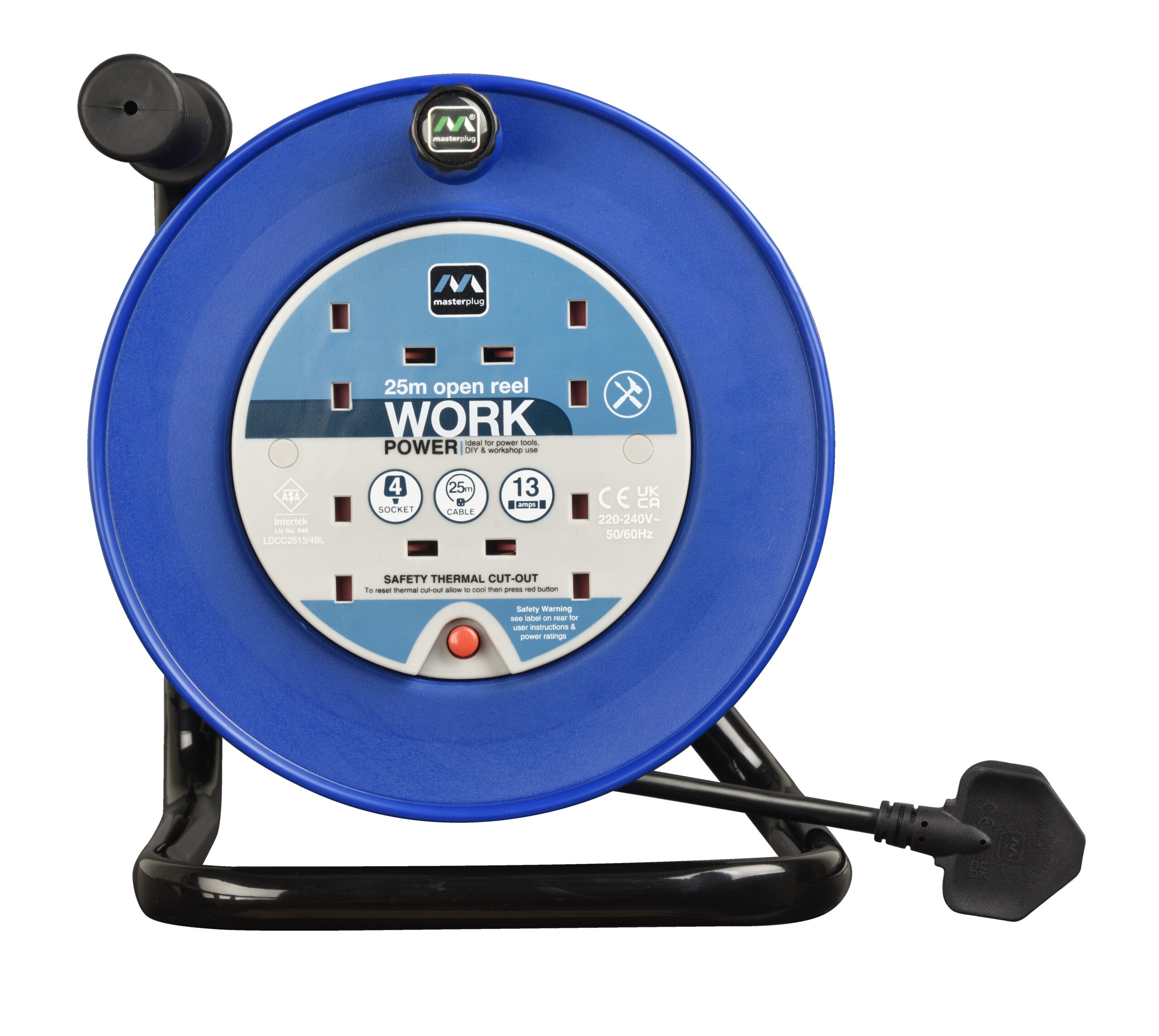 Masterplug 240V 4 Gang 13A 25MT Cable Reel